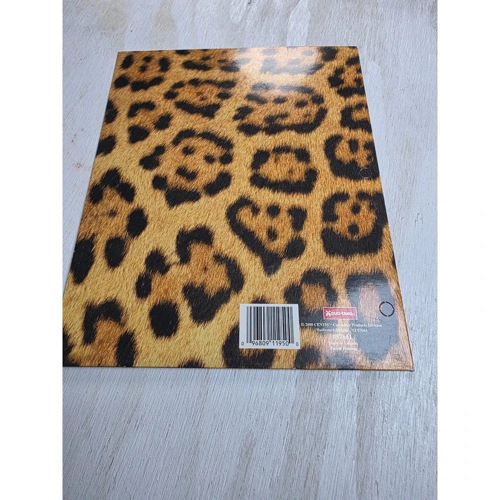 Vintage 2000 Duo-Tang Leopard Print Pocket Folder Y2K Animal School Supply